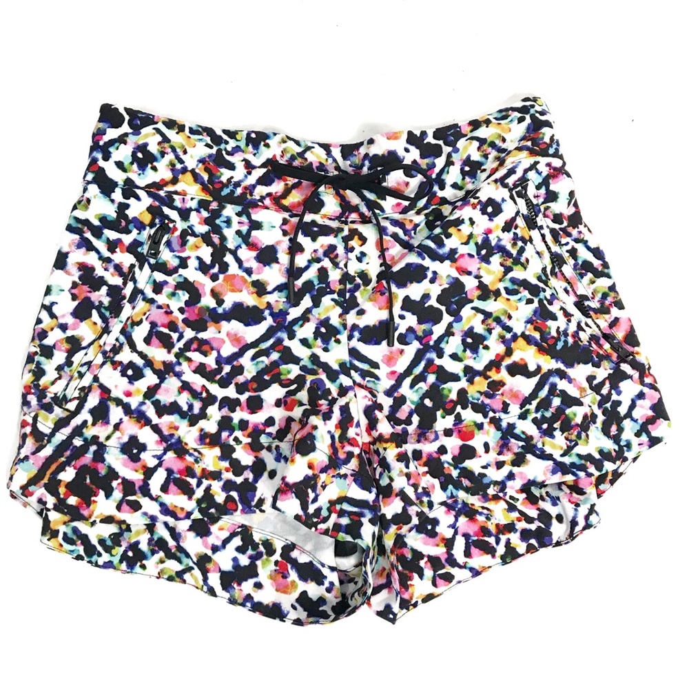 Athleta multi color abstract print shorts